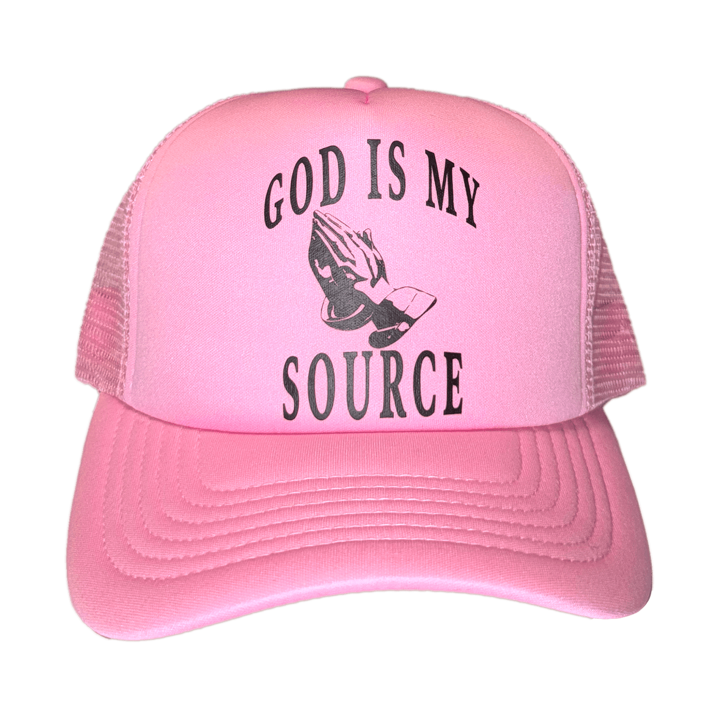 GIMS - Praying Hands - Foam Trucker - Pink/Black - God Is My Source
