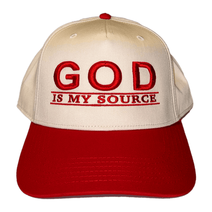 GIMS - Line Logo - Hat Khaki/Red (Copy) - God Is My Source