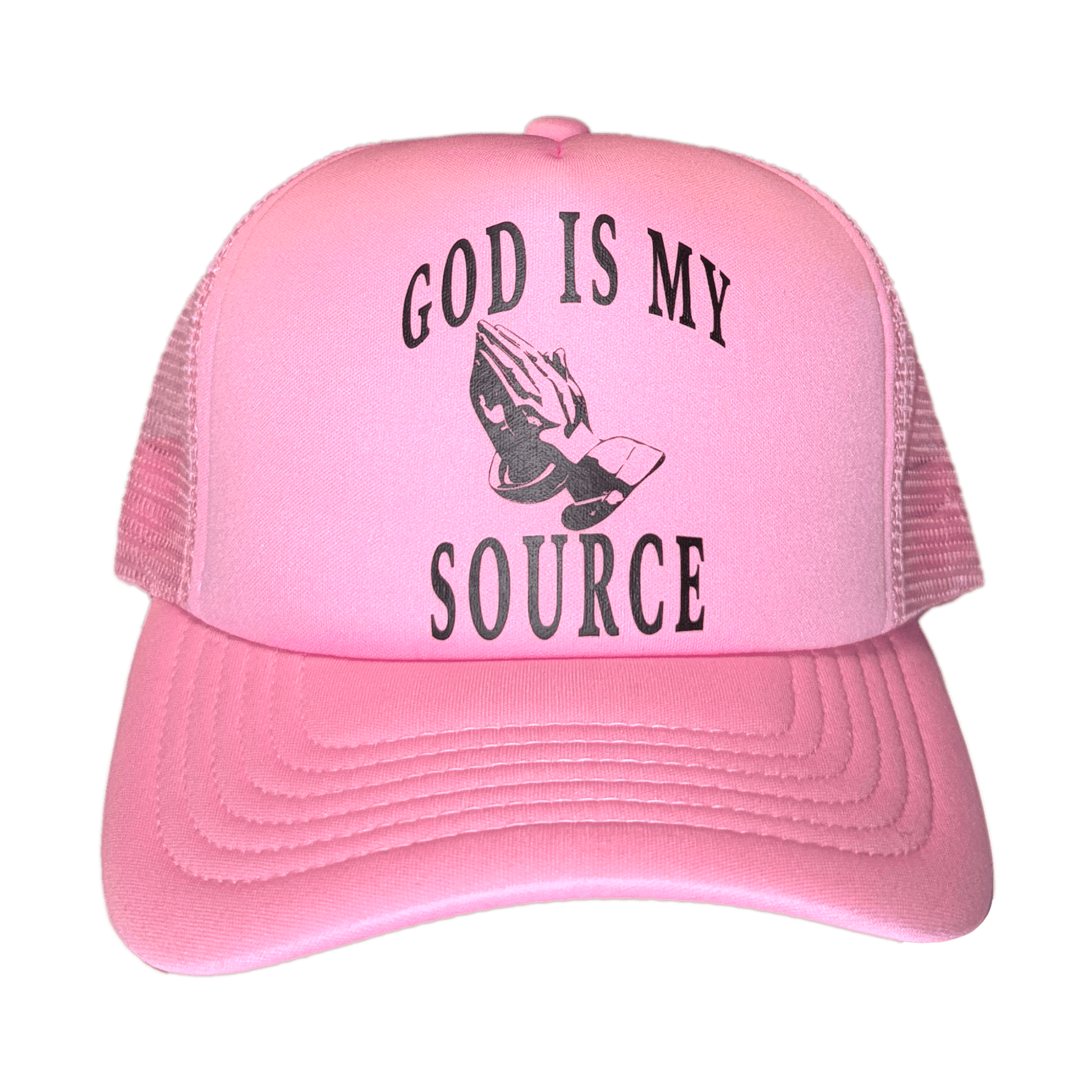 GIMS - Praying Hands - Foam Trucker - Pink/Black - God Is My Source