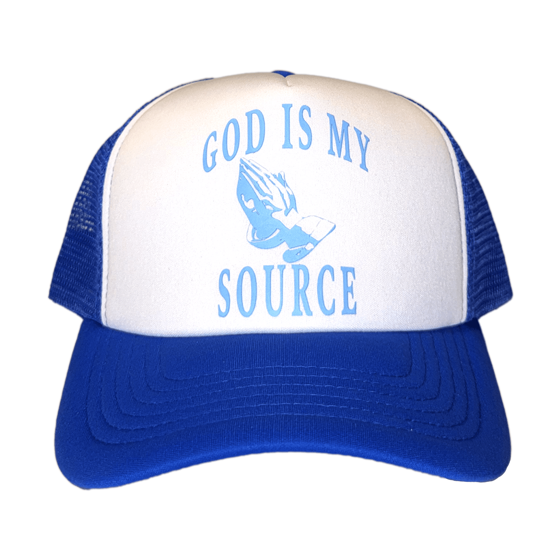 GIMS - Praying Hands - Trucker - Royal Blue / White / Baby Blue - God Is My Source